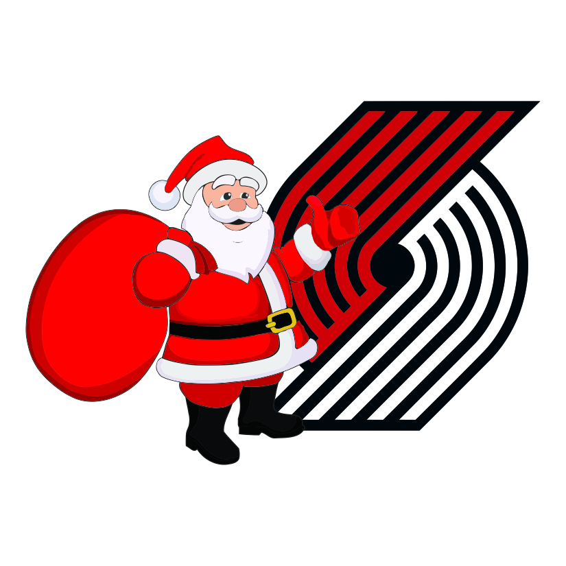 Portland Trail Blazers Santa Claus Logo iron on paper